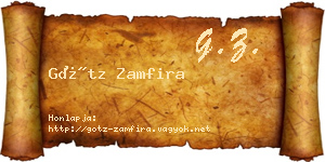 Götz Zamfira névjegykártya